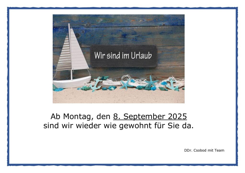 Türschild Urlaub 2025